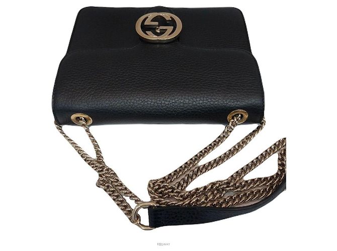 Marmont Gucci Borsa a spalla con catena intrecciata Nero - vista 7