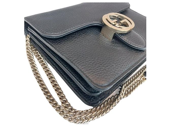 Marmont Gucci Borsa a spalla con catena intrecciata Nero - vista 8