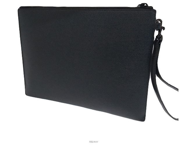 Saint Laurent Borsa clutch per tablet con monogramma Nero - vista 2