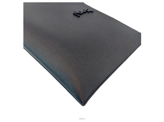 Saint Laurent Borsa clutch per tablet con monogramma Nero - vista 5