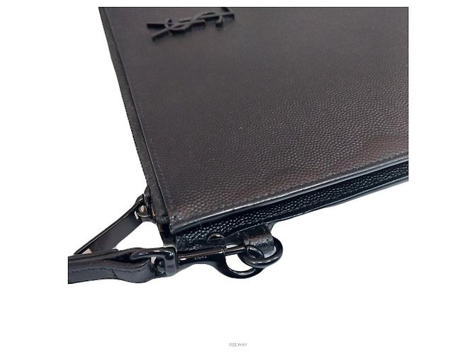 Saint Laurent Borsa clutch per tablet con monogramma Nero - vista 6