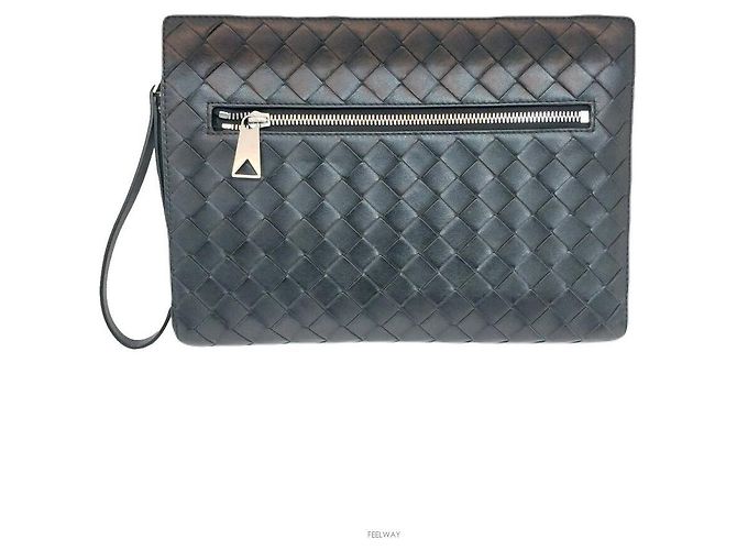 Bottega Veneta Intrecciato Small Document Clutch Nero - vista 2