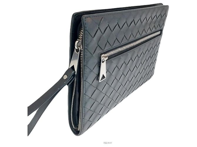 Bottega Veneta Intrecciato Small Document Clutch Nero - vista 3