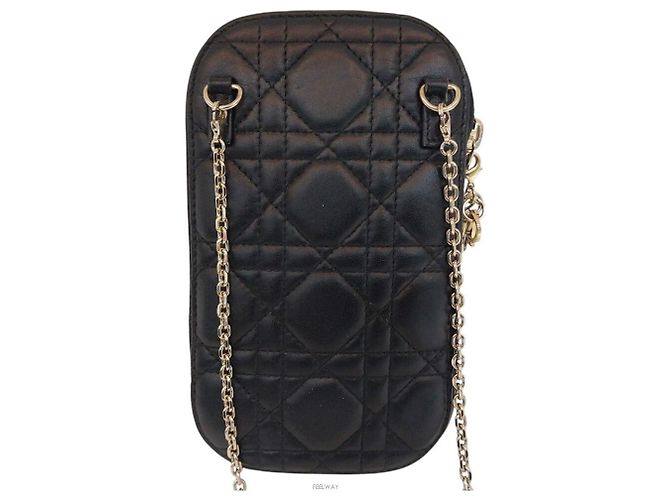 Borsa Crossbody per Telefono Cannage Christian Dior Nero - vista 2