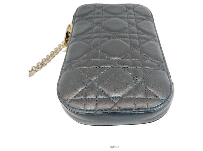Borsa Crossbody per Telefono Cannage Christian Dior Nero - vista 4