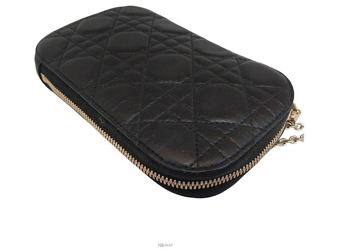 Borsa Crossbody per Telefono Cannage Christian Dior Nero - vista 7