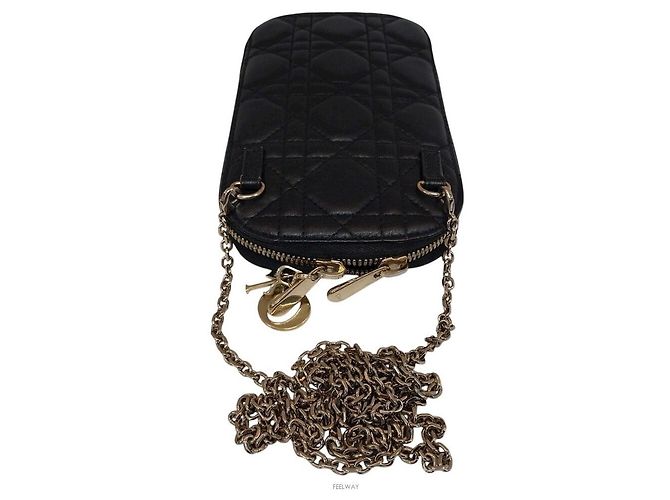 Borsa Crossbody per Telefono Cannage Christian Dior Nero - vista 8