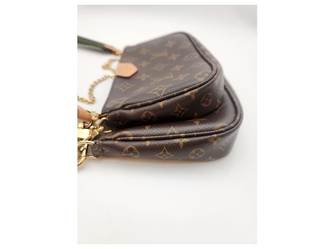 Louis Vuitton Bolso cruzado Multi Pochette Accesorios Caqui Castaño - vista 10