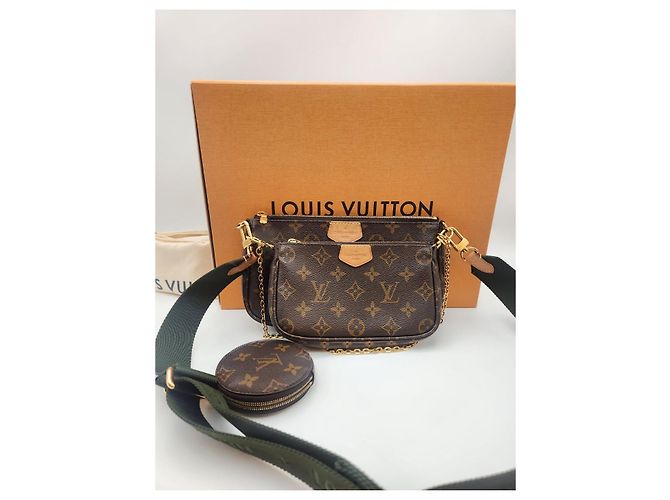 Louis Vuitton Bolso cruzado Multi Pochette Accesorios Caqui Castaño - vista 5