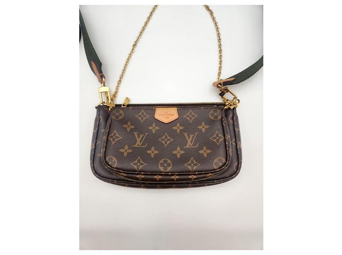 Louis Vuitton Bolso cruzado Multi Pochette Accesorios Caqui Castaño - vista 6