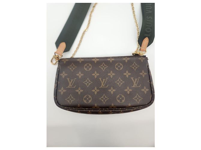 Louis Vuitton Bolso cruzado Multi Pochette Accesorios Caqui Castaño - vista 8