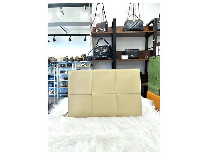 Bottega Veneta Clutch Arco Bottega Bianca Bianco - vista 7