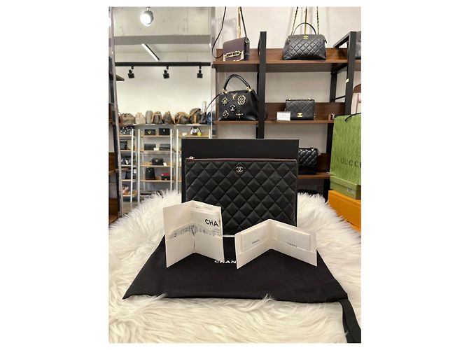 Chanel Clutch Caviar Classico Medio Nero - vista 5