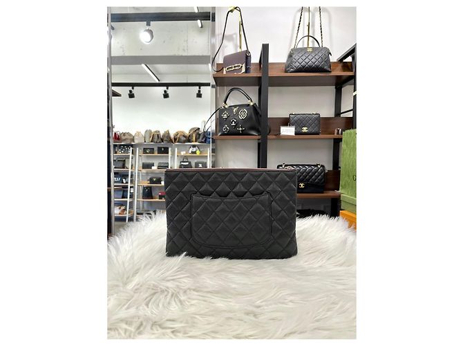 Chanel Clutch Caviar Classico Medio Nero - vista 6