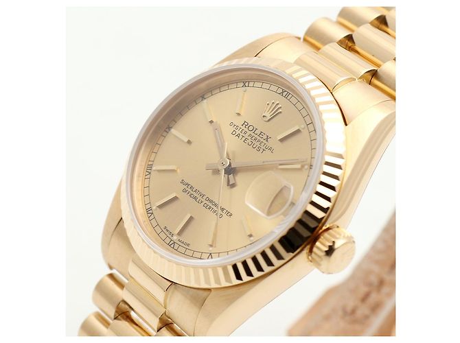 Rolex Datejust Gold Medium Damen Unisex-Uhr Golden - Ansicht 10