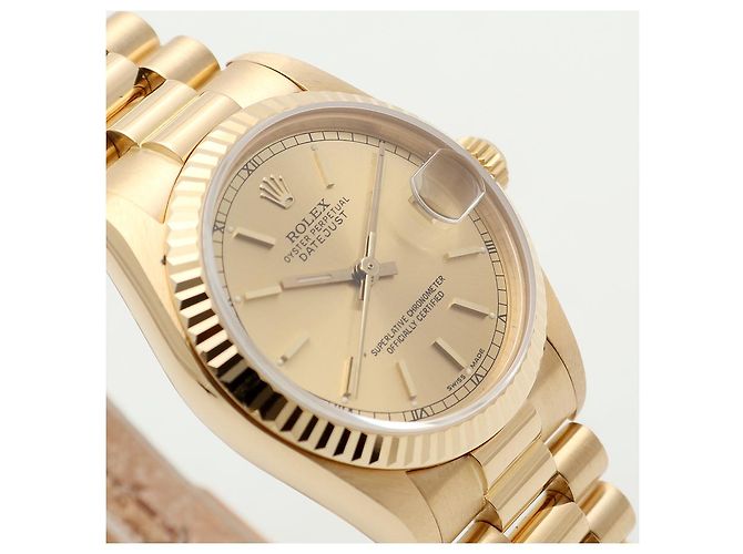 Rolex Datejust Gold Medium Damen Unisex-Uhr Golden - Ansicht 11