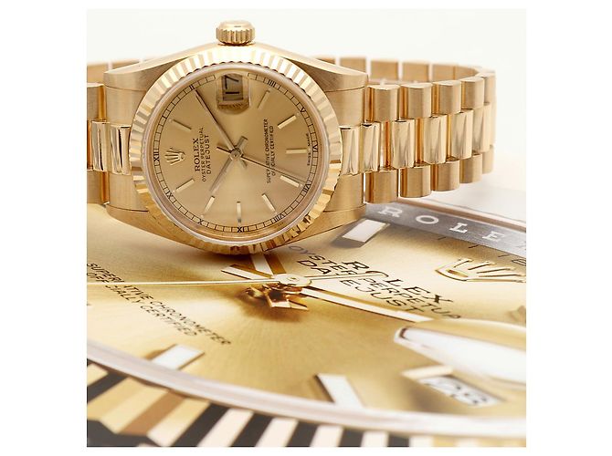 Rolex Datejust Gold Medium Damen Unisex-Uhr Golden - Ansicht 23
