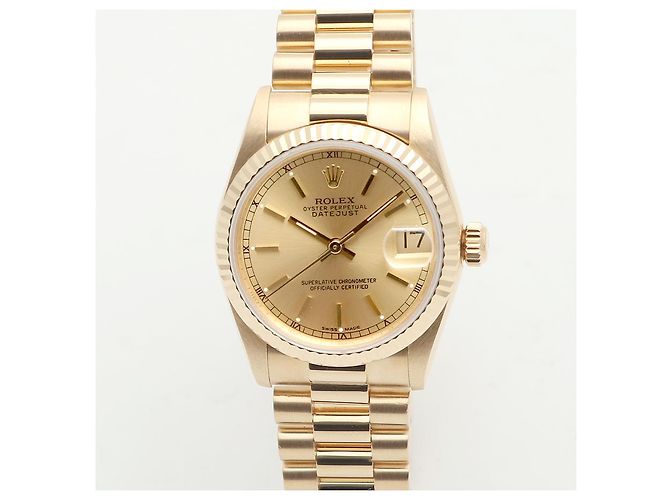 Rolex Datejust Gold Medium Damen Unisex-Uhr Golden - Ansicht 8