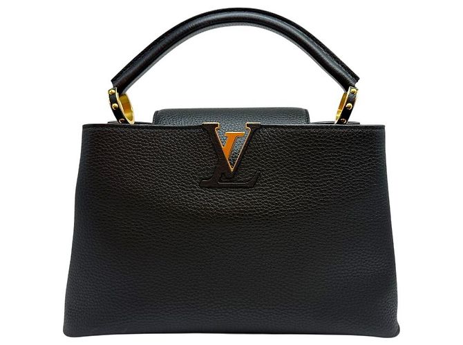 Louis Vuitton Borsa a Spalla Capucines Torillon MM Nera Nero - vista 2