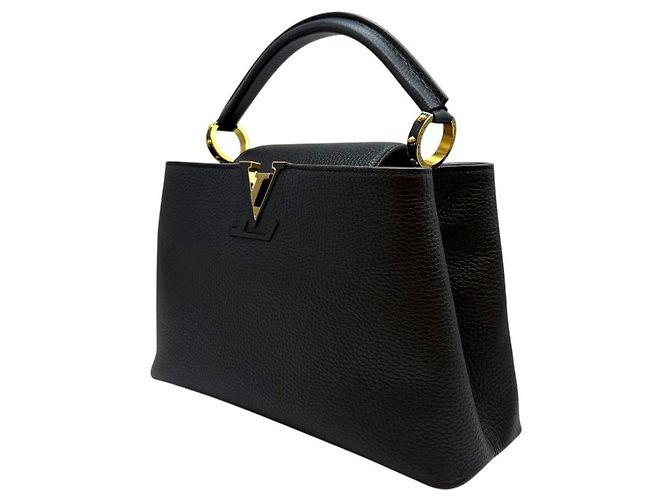 Louis Vuitton Borsa a Spalla Capucines Torillon MM Nera Nero - vista 3