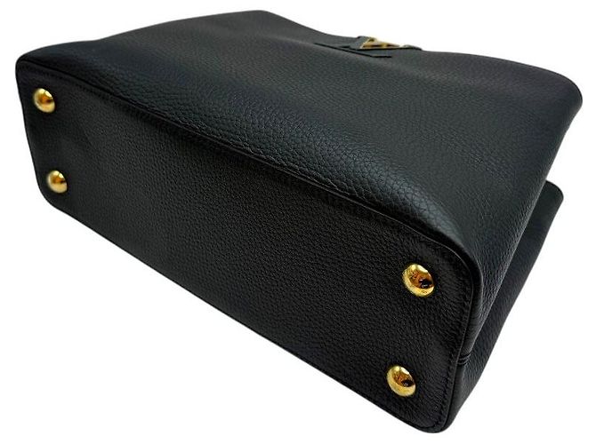 Louis Vuitton Borsa a Spalla Capucines Torillon MM Nera Nero - vista 5