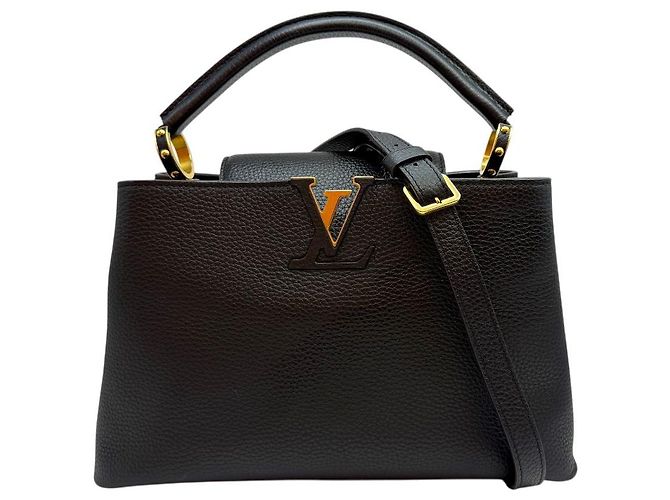 Louis Vuitton Borsa a Spalla Capucines Torillon MM Nera Nero - vista 9
