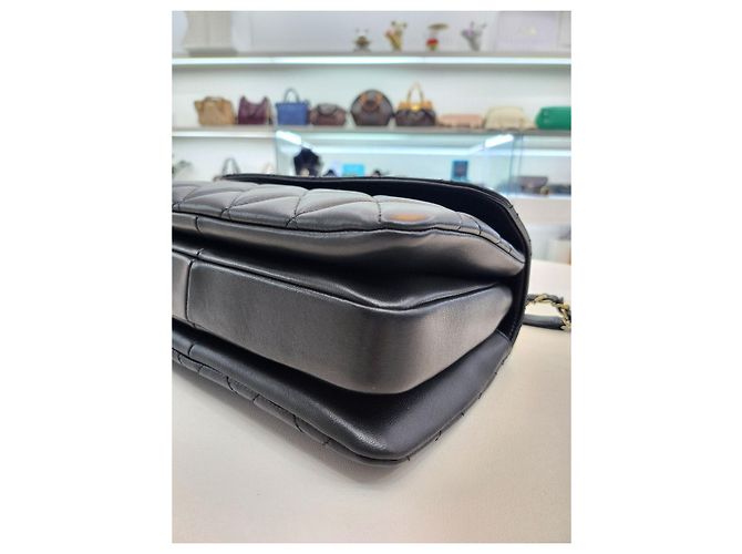 Trendy CC Chanel Borsa tote e a spalla integrata in pelle di agnello CC alla moda Nero - vista 17