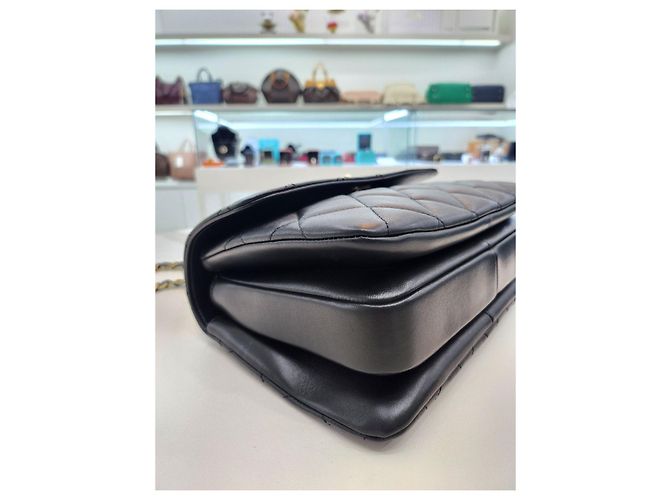 Trendy CC Chanel Borsa tote e a spalla integrata in pelle di agnello CC alla moda Nero - vista 18