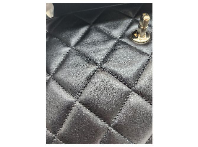 Trendy CC Chanel Borsa tote e a spalla integrata in pelle di agnello CC alla moda Nero - vista 19