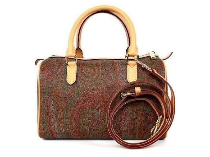 Etro Mini Borsa Boston Paisley Marrone - vista 2