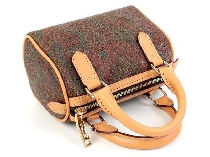 Etro Mini Borsa Boston Paisley Marrone - vista 3