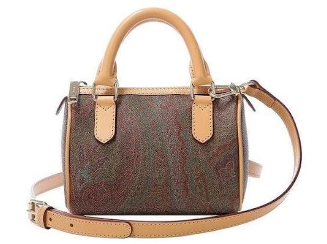Etro Mini Borsa Boston Paisley Marrone - vista 4