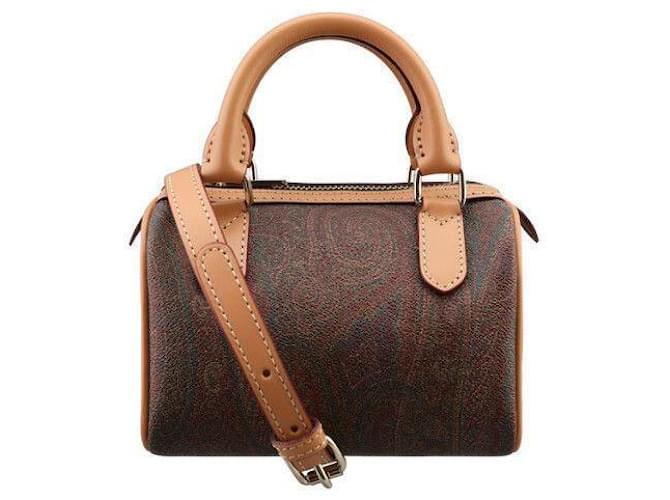 Etro Mini Borsa Boston Paisley Marrone - vista 5