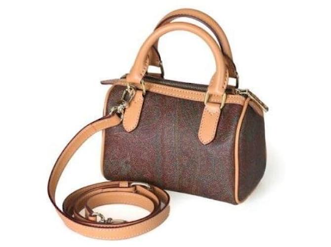 Etro Mini Borsa Boston Paisley Marrone - vista 6
