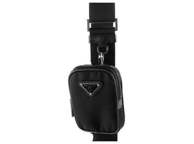 Prada Borsa a tracolla nera con logo triangolare per uomo Nero - vista 4
