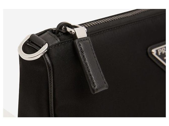 Prada Borsa a tracolla nera con logo triangolare per uomo Nero - vista 6