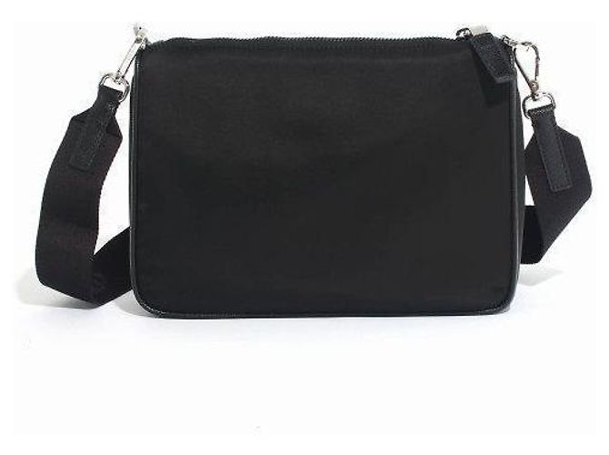 Prada Borsa a tracolla nera con logo triangolare per uomo Nero - vista 8