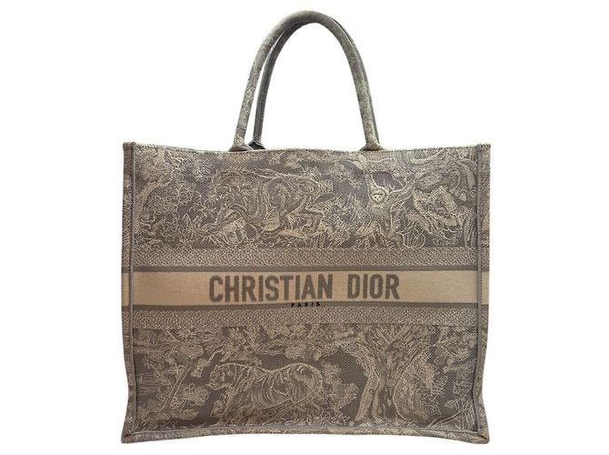 Book Tote Dior Borsa Tote Toad Jui Grande Grigia Marrone - vista 2