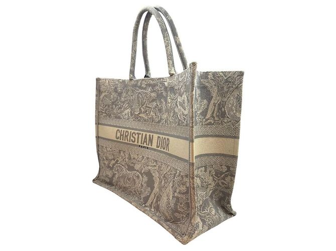 Book Tote Dior Borsa Tote Toad Jui Grande Grigia Marrone - vista 3