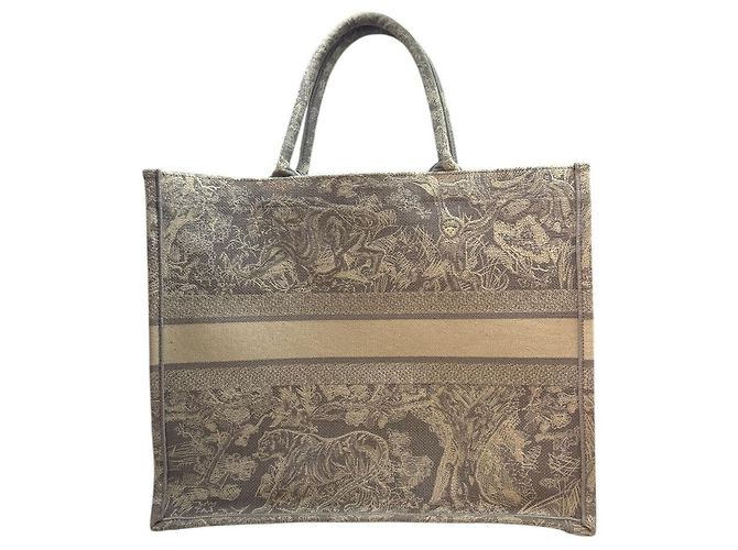 Book Tote Dior Borsa Tote Toad Jui Grande Grigia Marrone - vista 4