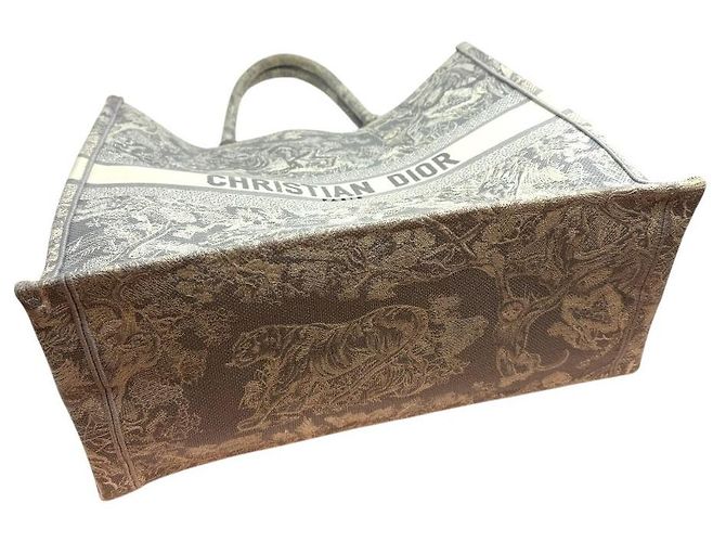 Book Tote Dior Borsa Tote Toad Jui Grande Grigia Marrone - vista 5
