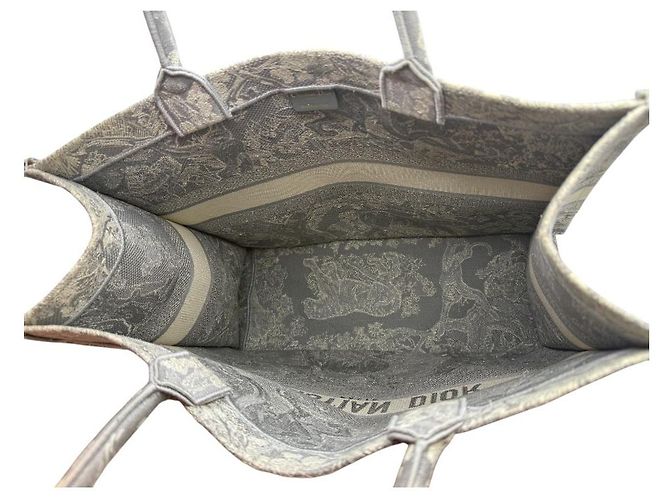 Book Tote Dior Borsa Tote Toad Jui Grande Grigia Marrone - vista 7