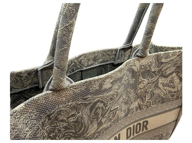 Book Tote Dior Borsa Tote Toad Jui Grande Grigia Marrone - vista 9