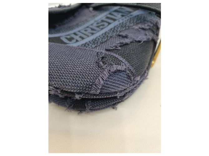 Saddle Dior Bestickte Schultertasche im Camouflage-Karomuster mit zusätzlichem Schultergurt Blau - Ansicht 19