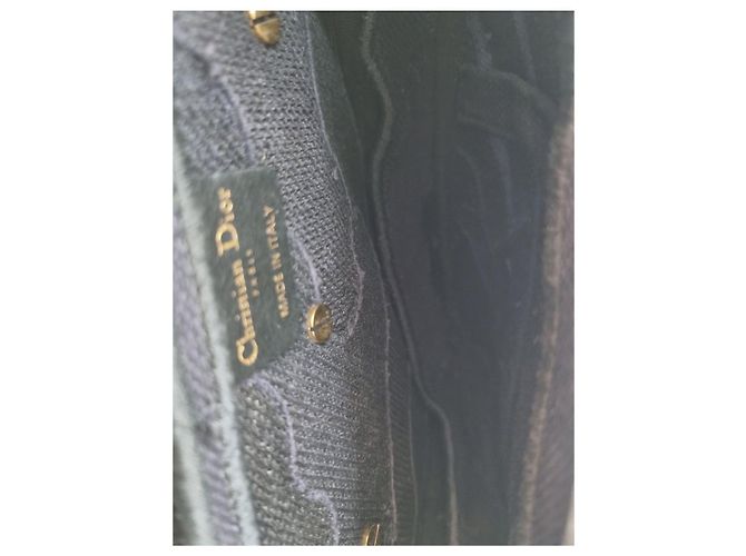 Saddle Dior Bestickte Schultertasche im Camouflage-Karomuster mit zusätzlichem Schultergurt Blau - Ansicht 9