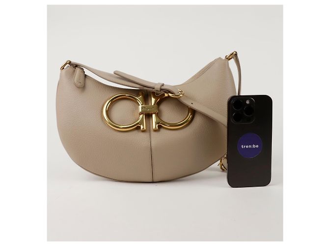 Salvatore Ferragamo Borsa a Spalla Maxi Gancio Marrone - vista 10