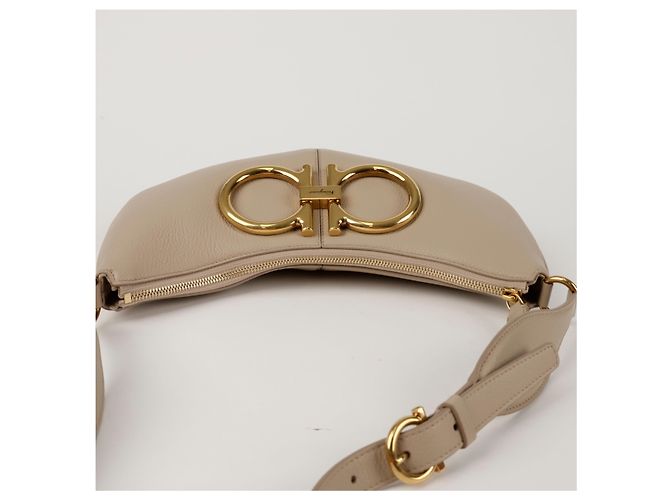 Salvatore Ferragamo Borsa a Spalla Maxi Gancio Marrone - vista 6