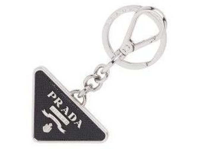 Prada Porte-clés Triangle Logo Saffiano Noir - vue 2