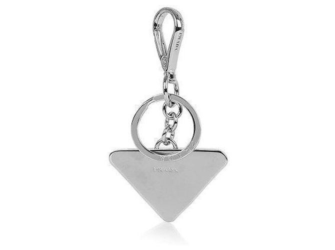 Prada Porte-clés Triangle Logo Saffiano Noir - vue 5