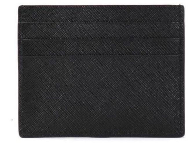 Prada Metall-Kartenhalter mit goldenem Logo QWA Schwarz - Ansicht 3